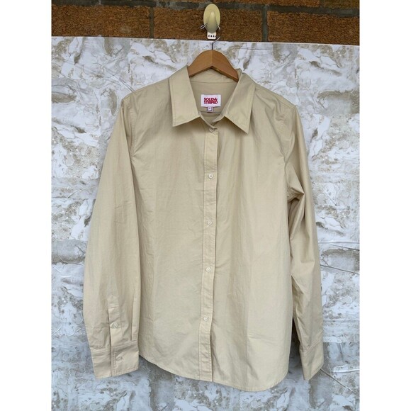 Solid & striped tan boyfriend size XL tan long sleeve shirt - Picture 1 of 11
